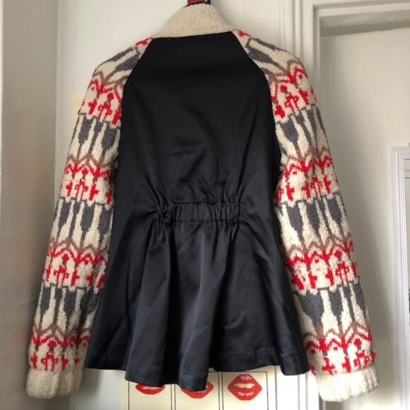 ANTHROPOLOGIE SLEEPING ON SNOW INTARSIA TEDDY COAT - Picture 4 of 5